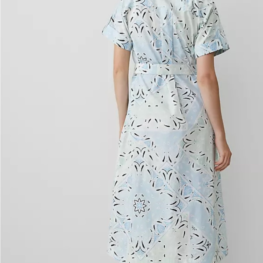 Ann Taylor Green Buttoned Midi Dress with Cuffed Sleeves - Picture 3 of 6